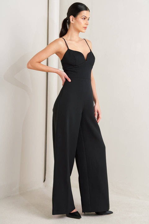 Solid woven jumpsuit