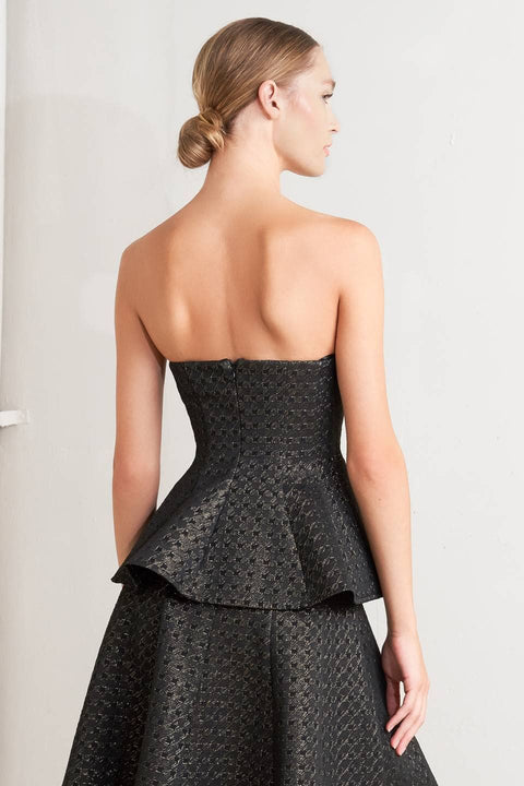 A textured metallic threaded woven top - FT1640: BLACK GOLD / Contemporary / M