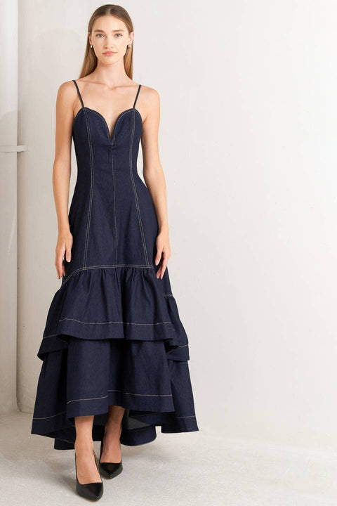 Bailar Contigo Midi Dress - FD1846: DENIM / Contemporary / S