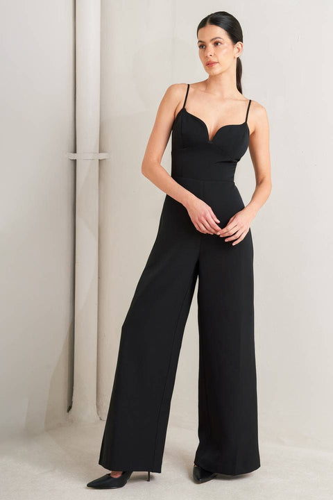 Solid woven jumpsuit