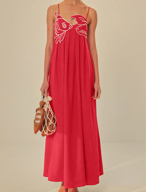 Bohemian Maxi Dress Red