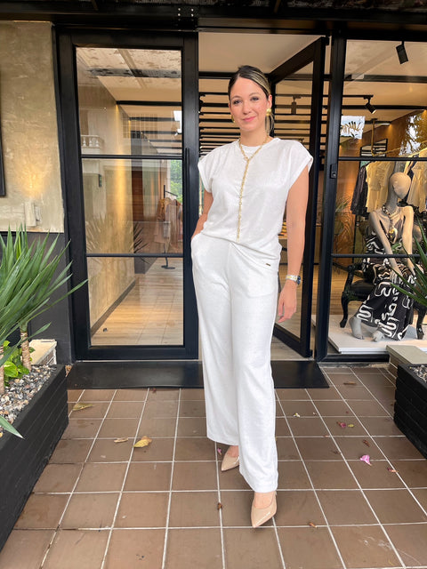 Pantalones Fiesta Blanco By Viviana Ramirez