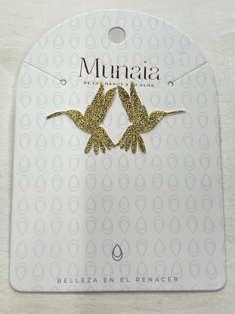 Topos colibri bronce bano de oro  By Munaia