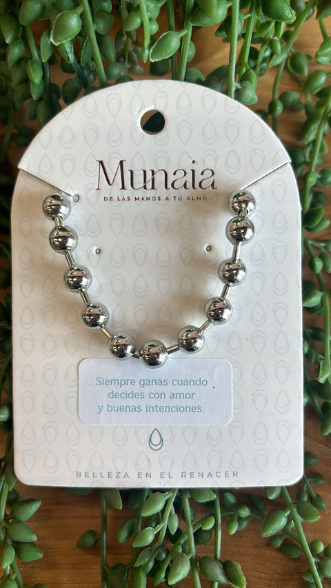 Pulsera Trend De Bolas (Medium) Silver By Munaia