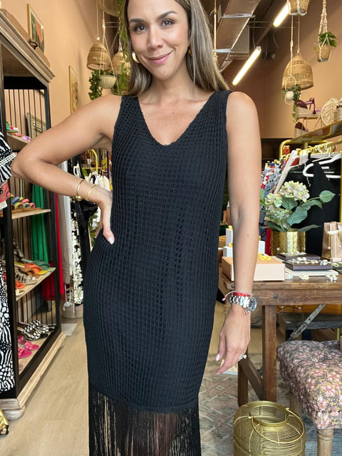 Vestido Flecos Black By Serafina