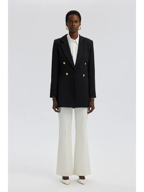 Double Breasted Jacket  Black By Touche Prive