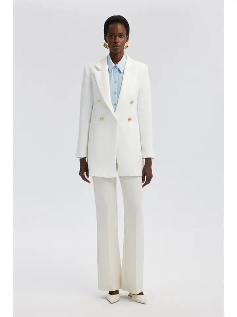 Double Breasted Jacket  Cream  By Touche Prive
