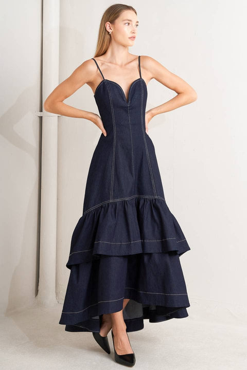 Bailar Contigo Midi Dress - FD1846: DENIM / Contemporary / S