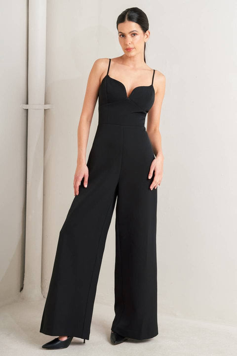 Solid woven jumpsuit