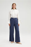 Fringed Linen Trousers By Touche Prive