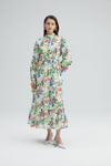 Touche Prive: Floral Printed Belted Dress